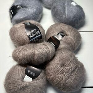 DROPS Kid-Silk Yarn in Gray and Brown